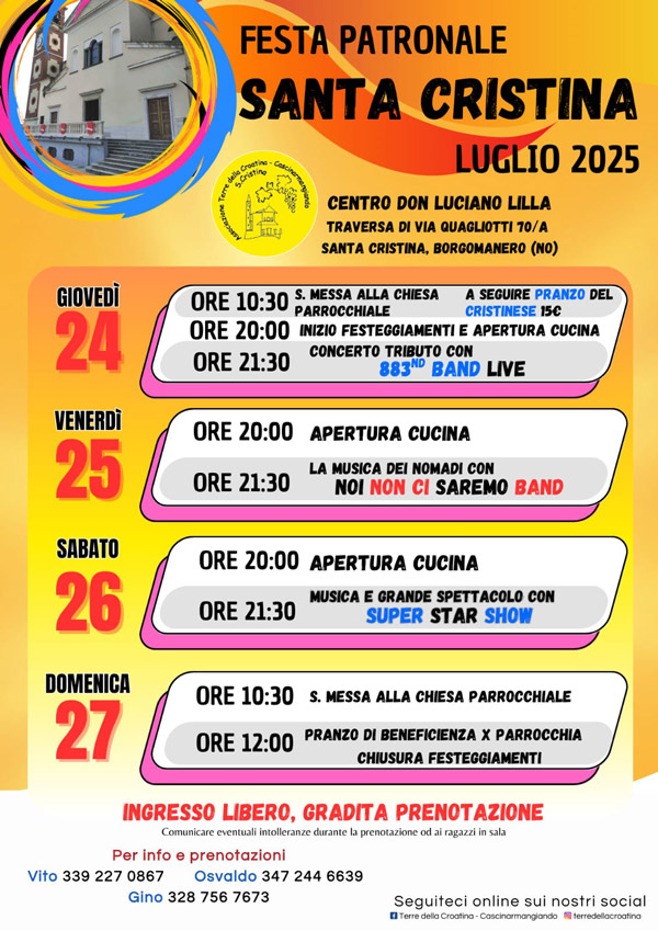 festa patronale santa cristina borgomanero